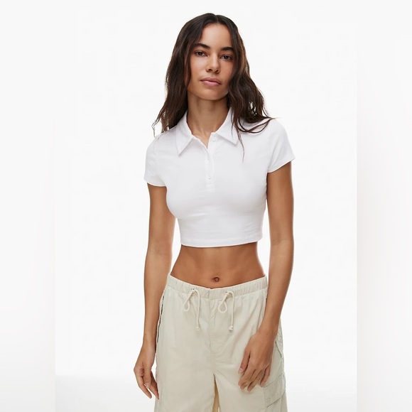 Aritzia | TNA Cropped Polo Tshjrt, size large. - Picture 2 of 7